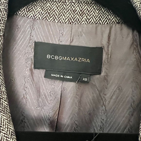 Vintage BCBGMaxAzria Brown Tweed Blazer with Dark Brown Knit Sleeves XS - Picture 2 of 4
